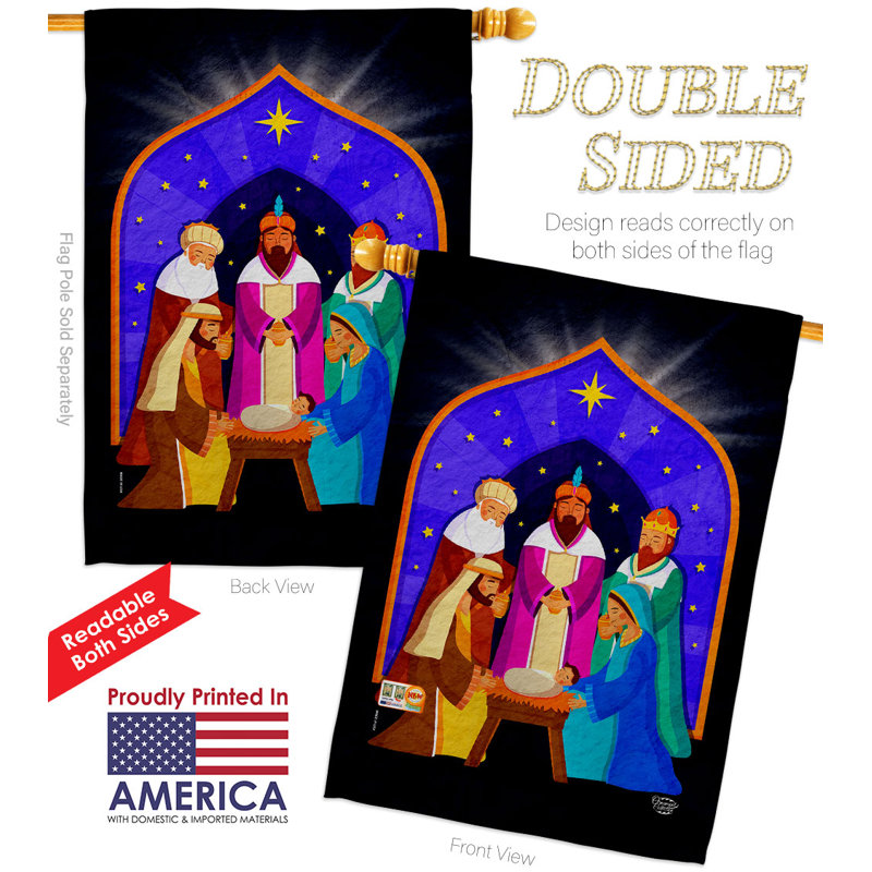 Drapeau de maison en polyester 3 côtés 40 x 28 po 3 côtés Wise Kings
