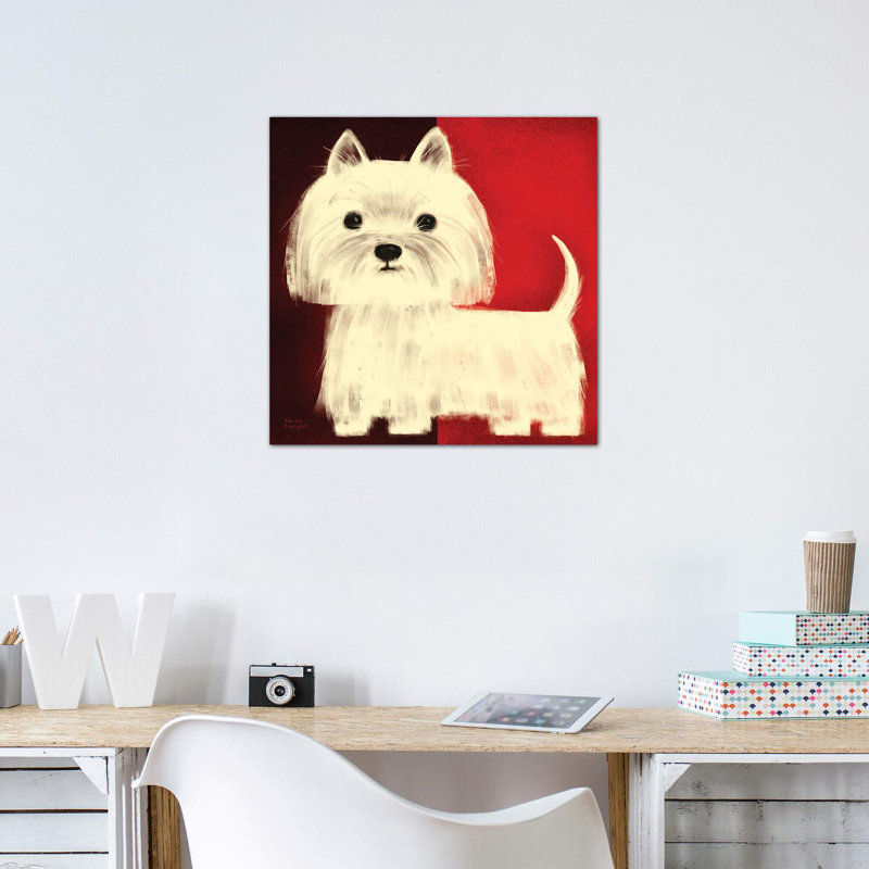 «West Highland White Terrier» par Terry Runyan - impression, Pas de tapis, Toile tendue, H 12 po x l 12 po x P 0,75 po