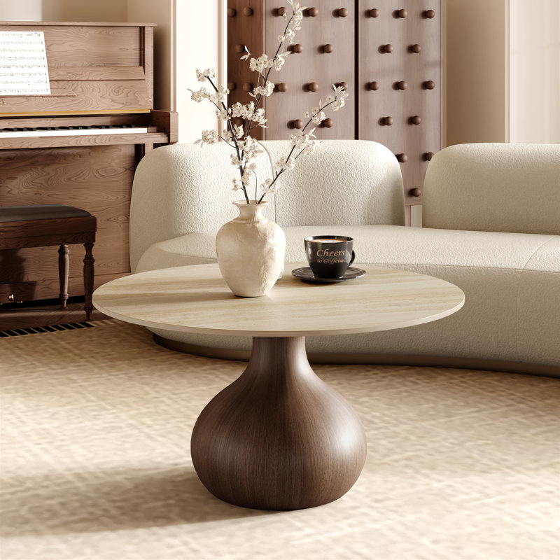Table basse Gorman, Matte Travertine, 18.23" H x 35.43" L x 35.43" W