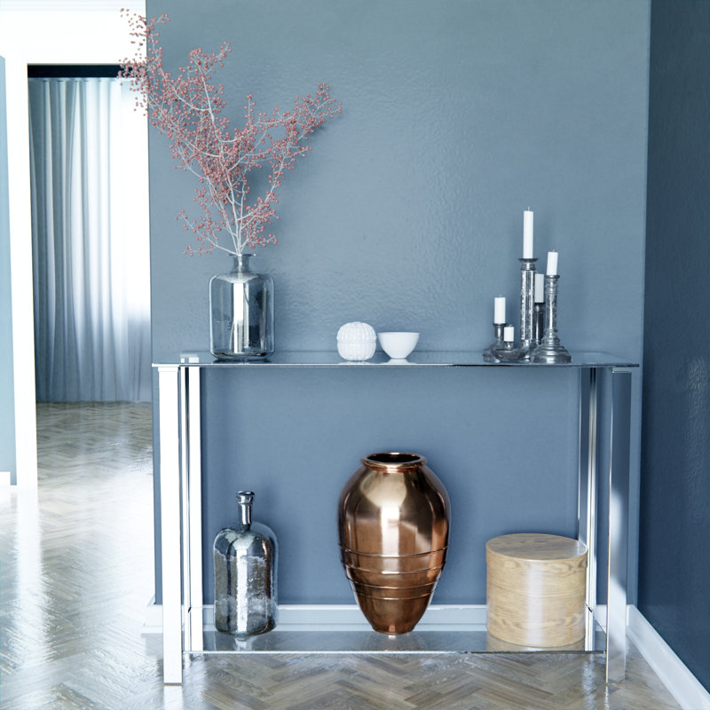Schwenzer 43.25'' Glass Top Console Table