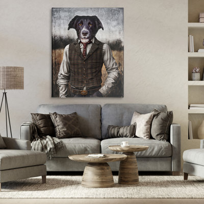 "Chien en vêtements coloniaux" par Karen Burke