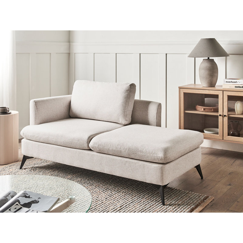 Right Hand Fabric Chaise Lounge SIEVOZ, Light Beige, Left Hand Facing