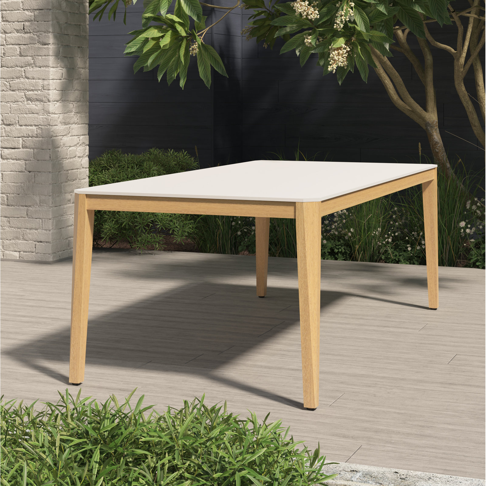 Genevive 85" Eucalyptus Patio Dining Set
