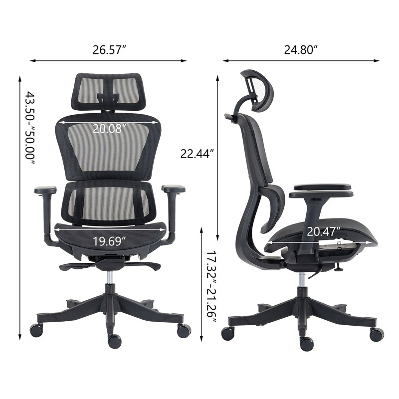 Chaise de bureau en filet à haut dossier
