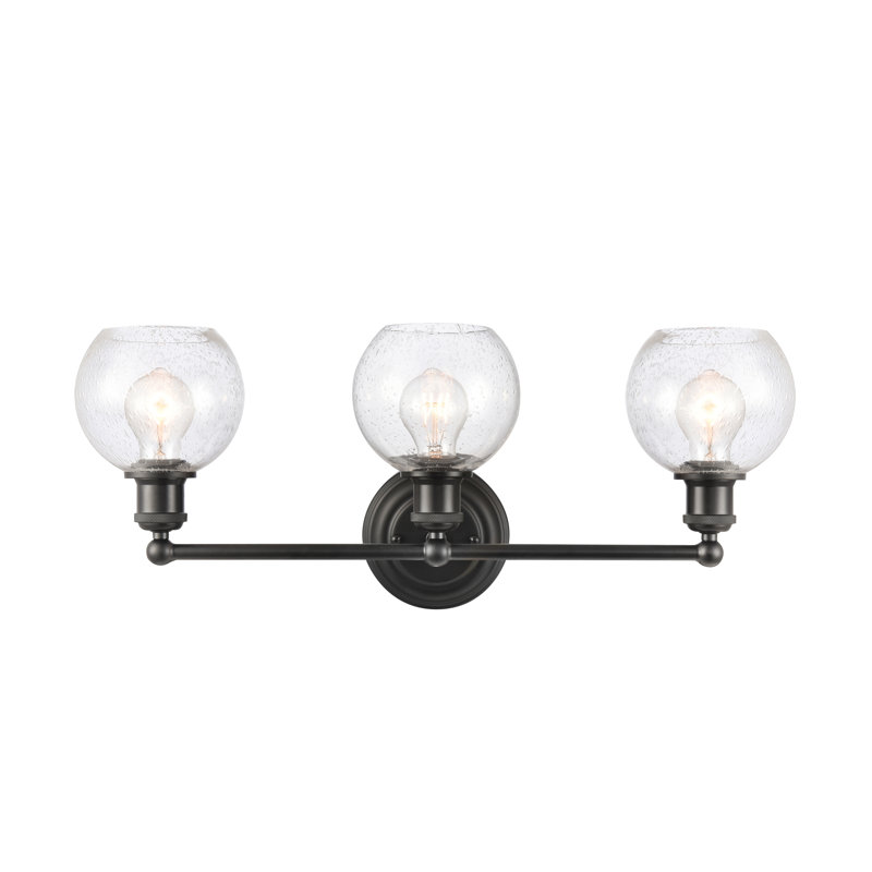 Éclairage pour meuble-lavabo à intensité variable 3 lumières Cornersville, gris, Noir mat