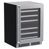 23.88" 40 Bottle Dual Zone Built-In Wine Refrigerator with Stainless Steel Frame Glass Door