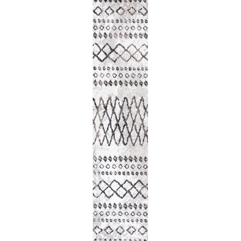 Tapis ivoire / brun Kinch, Tapis de couloir 2 pi x 8 pi