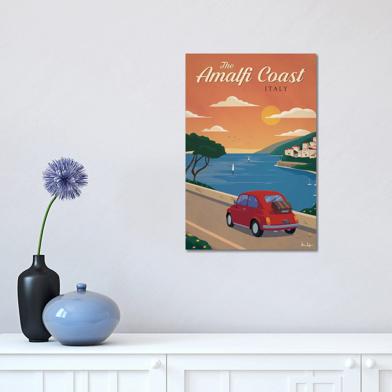 Amalfi Coast - impression sur toile tendue, 18" H x 12" W x 1.5" D