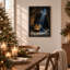Crèche de Noël dans une grotte avec toile de Noël lumineuse-934452249