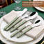 30-Piece Stainless Steel Flatware Set For 6, Retro Silverware With Solid Acrylic Handles And Rivet Design, Complete Dinnerware Utensil Set For Everyday And Entertaining