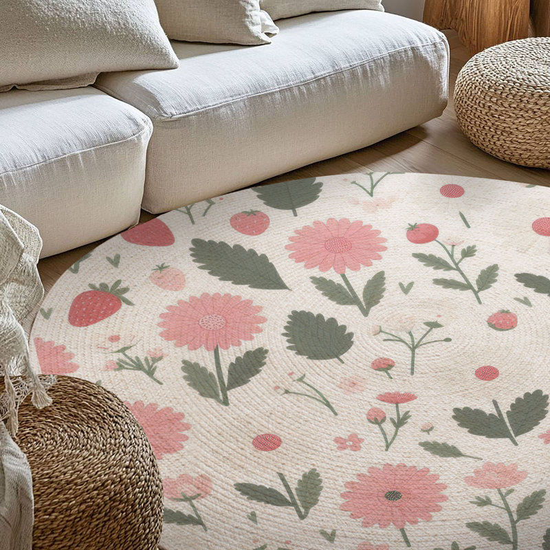 Tapis tressé Daisy & Berry Delight, Rond 5 pi