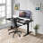 Mount-it Height Adjustable Electric Sit-stand Black Desk With Black Tabletop