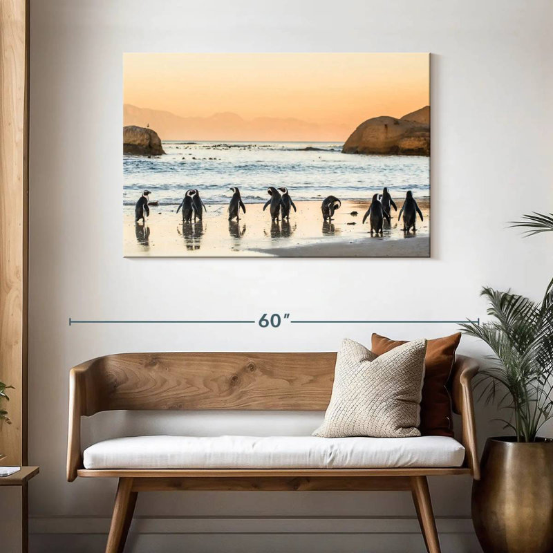 Brampt Penguins On The Shore, 30'' H X 45'' W