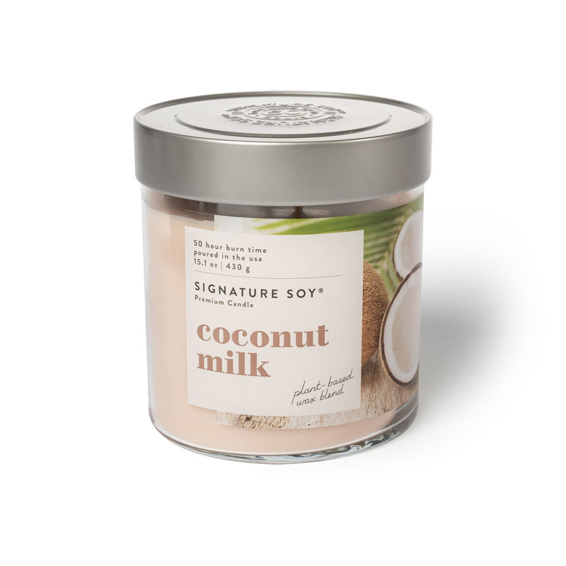 Signature Soy Lidded Coconut Milk Scented Candle, 15.02