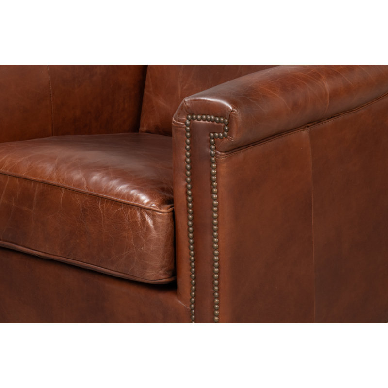 Vandike Club Chair, Newark Brown Leather
