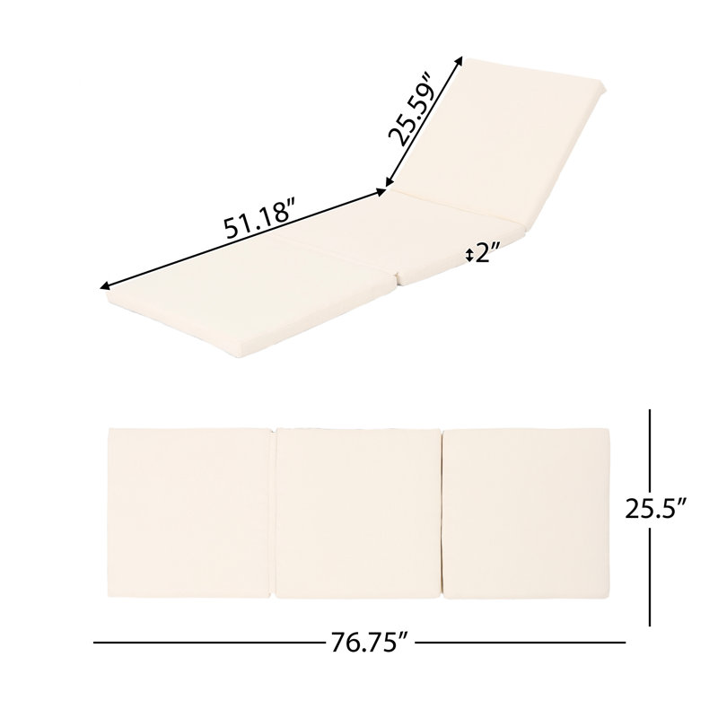 Outdoor Lounge Pillow In Cream, Water - 78.49"d X 25.16"w 1.97"h, No Assembly Required For A Relaxing Moment Cream Veranda Cushion Needed