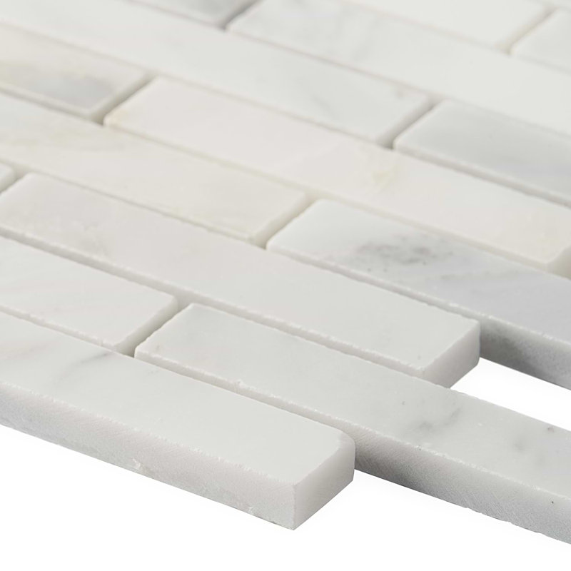 Asian Statuary Big Brick Pattern Marble Mosaic Tile