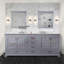 80 po X P 22 po Meuble-lavabo double D 4 portes avec comptoir en marbre de Carrare-571353789