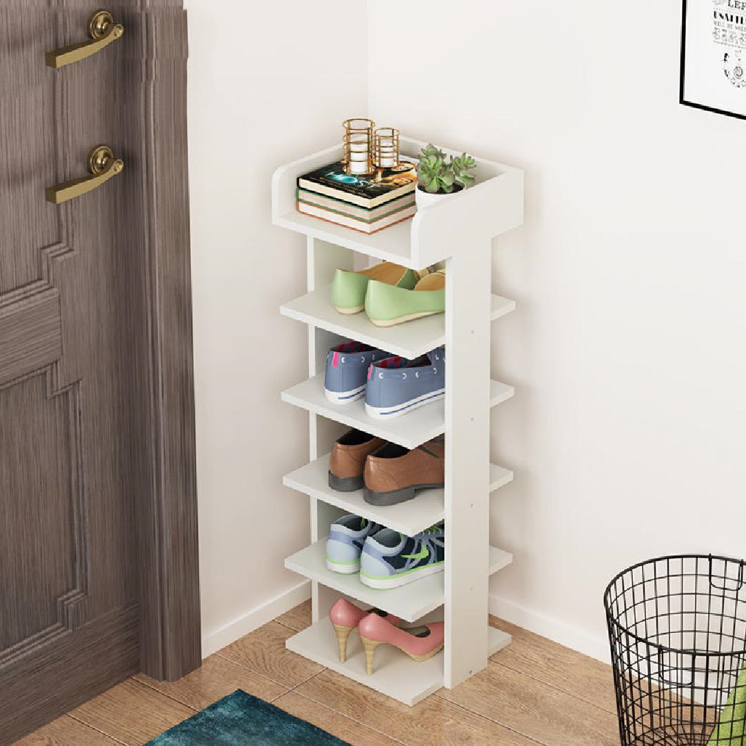 Ebern Designs 12 Pair Solid Wood Shoe Rack