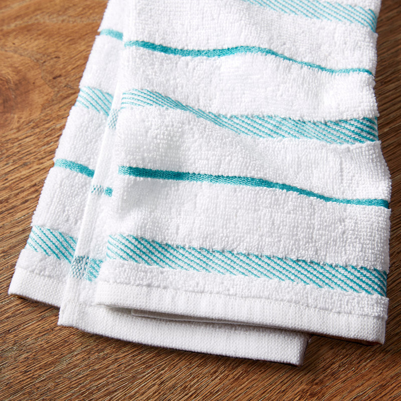 KitchenAid Albany Kitchen Towel 4-Pack Set, Aqua