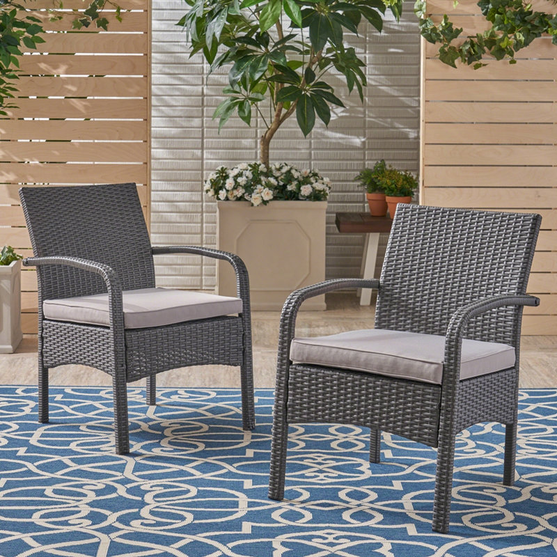 Outdoor WICKER CHAIR, gray
