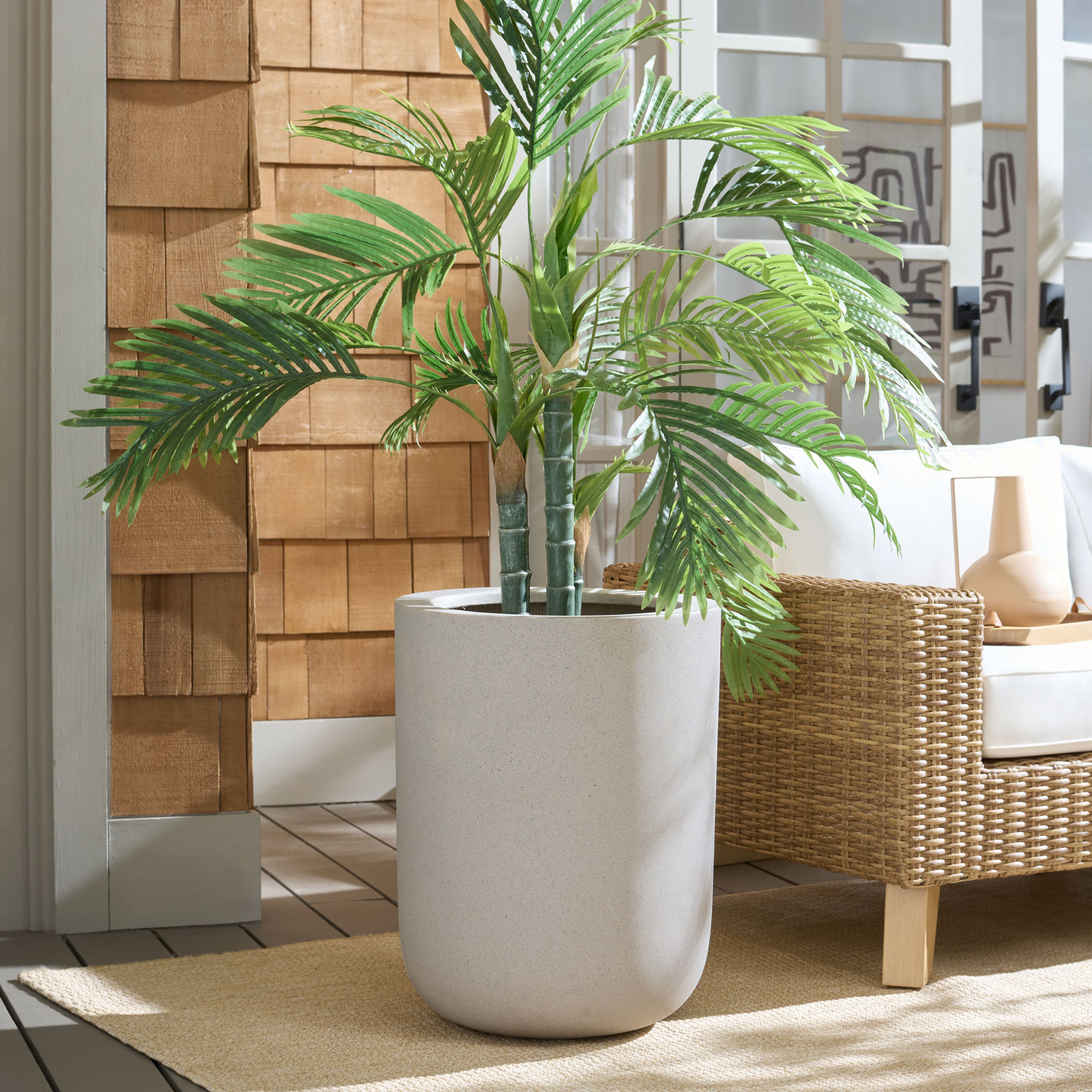 18" Pot Planter, Beige