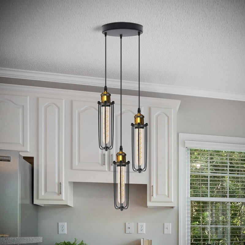 3 - Light Black Caged Pendant