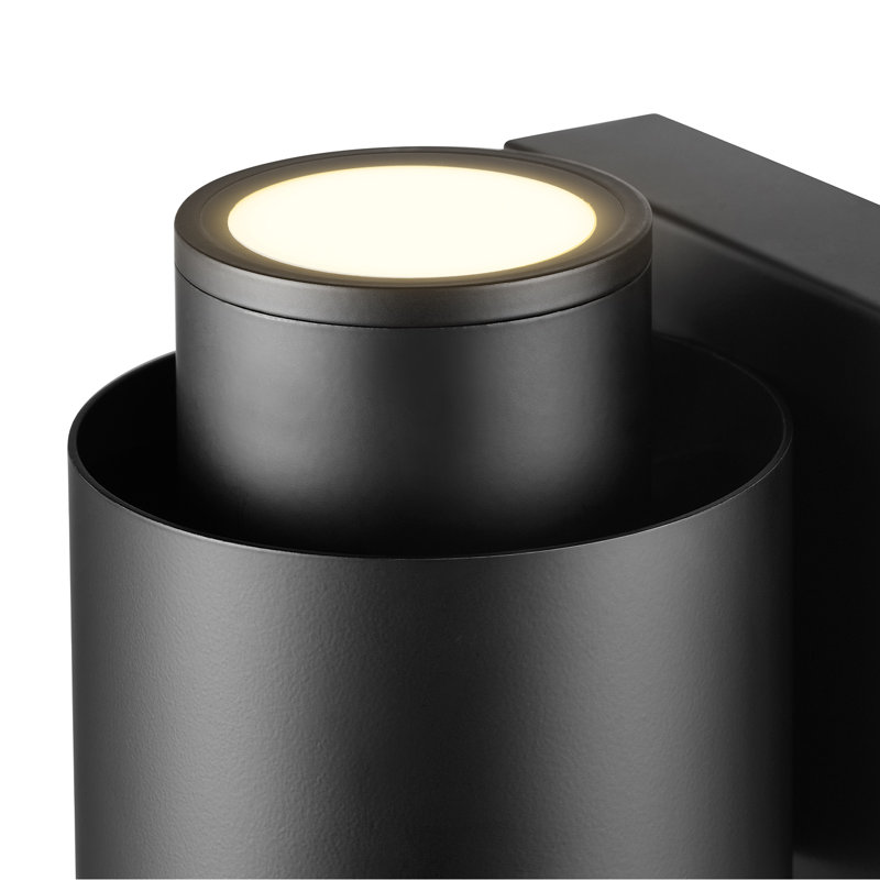 15-Watt LED Integrated Outdoor Wall Sconce, Matte Black, Up/Down Light Direction, 700 Lumens, 2700 Kelvin, 90 CRI, Dimmable