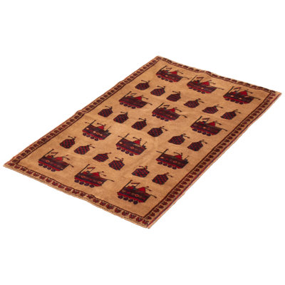 Saim One-of-a-Kind 2'9" X 4'6" New Age Wool Area Rug in Tan