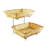 7.8 X 19 X 13" Two-tier Display Rack for Counters with 2 Wicker Baskets, Retail Displays