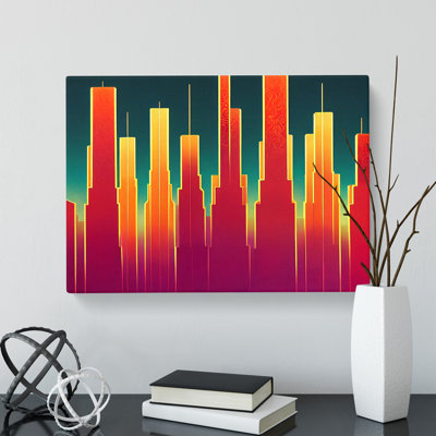 Adorable Abstract City Skyline - Wrapped Canvas