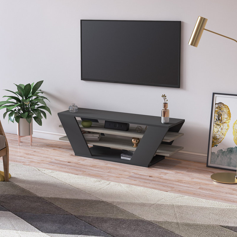 Keikei Unfinished TV Stand, Black