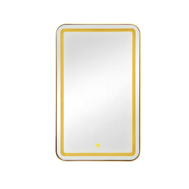 Armoire à pharmacie rectangulaire avec miroir, Doré