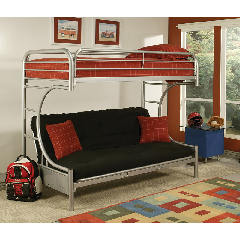 ACME Eclipse Futon Audeliz (Twin/Full), Silver, Twin Over Full, Silver