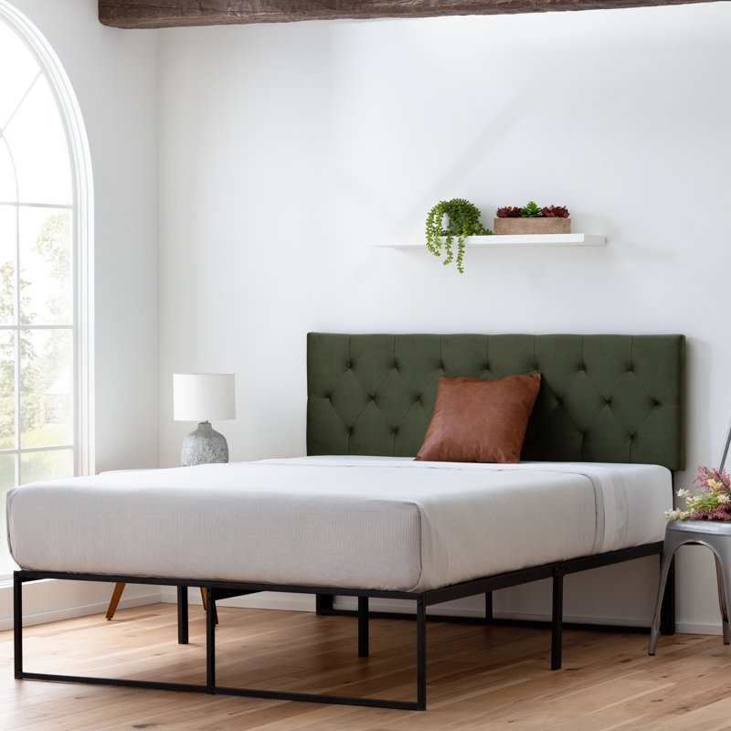 Gatlin Velvet Upholstered Headboard, Twin, Green Velvet