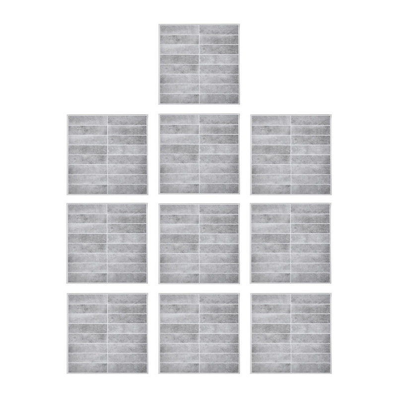 30cm W x 30cm L PET + PU Peel and Stick Field Tile, Grey