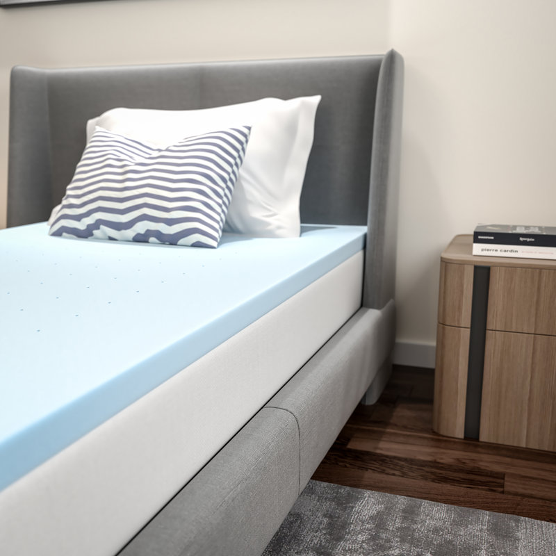 Addilynn 2" Gel Infused Hypoallergenic Cooling Memory Foam Mattress Topper, Twin
