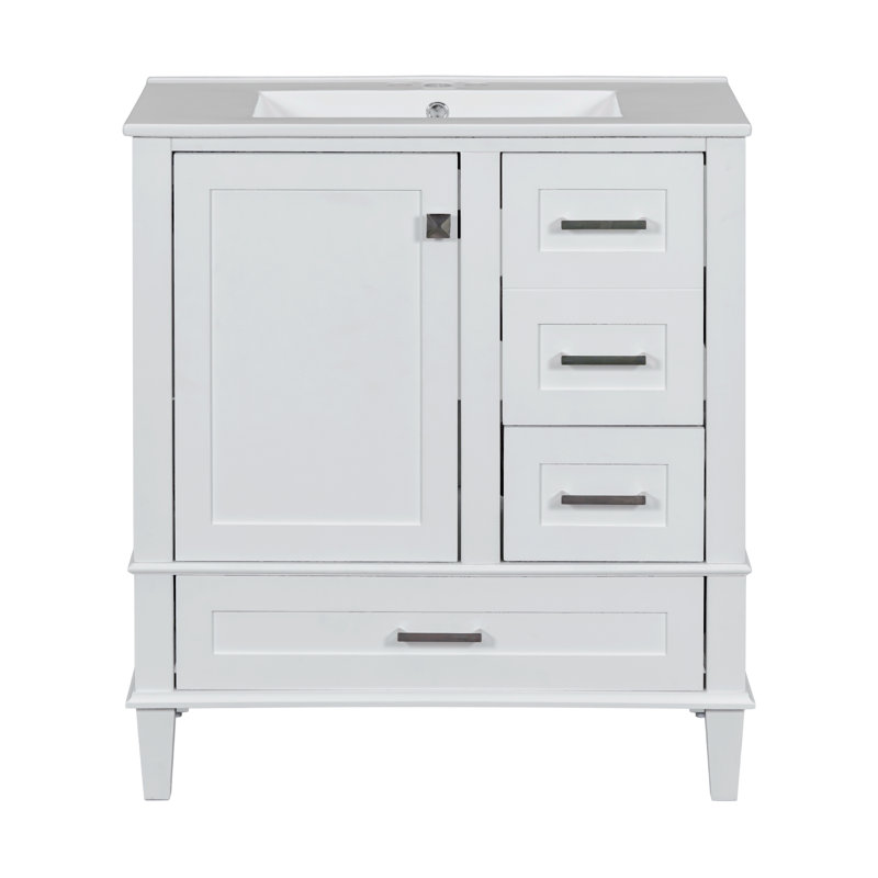 Susse 18.3'' Single Bathroom Vanity with Top, White