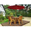 Feliciano 4 - Person Wood Patio Dining Set with Round Table , Cushions Included-419977385