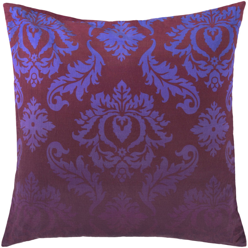 Square Ombre Damask Cotton Decorative Pillow