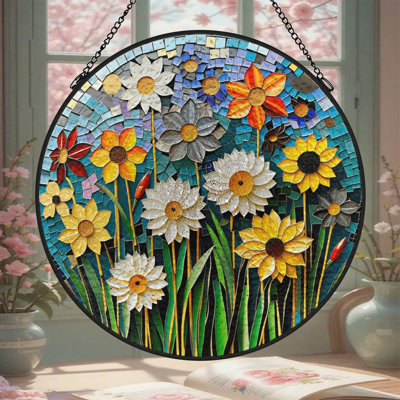 Panneaux de vitrail en mosaïque Wildflower
