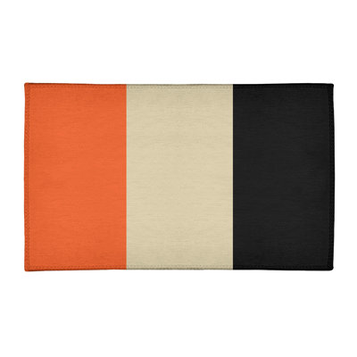 Tapis à rayures orange/crème/noir San Francisco