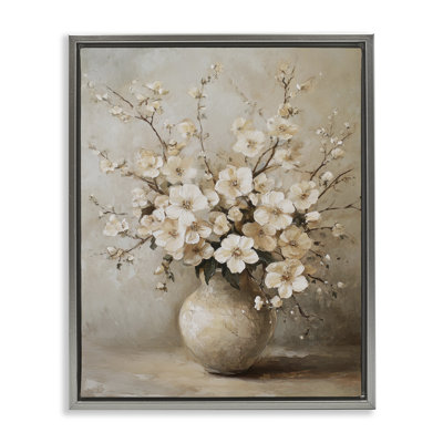  «Cherry Blossoms in Pottery Floater», art mural sur toile par Petal Prints Design