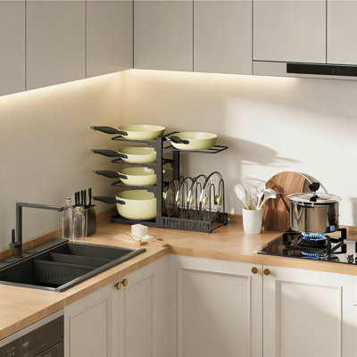 Iron Rectangle Countertop / Cabinet Pot Rack