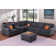 Mcclaine Corner Sectional Sofa With Cupholder Console With A Corner Table With USB Port And An Ottoman