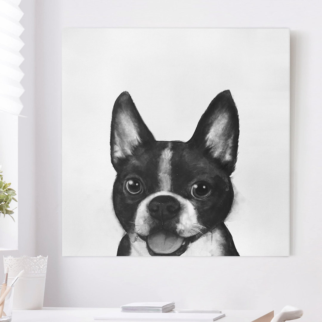 Leinwandbild Illustration Hund Boston