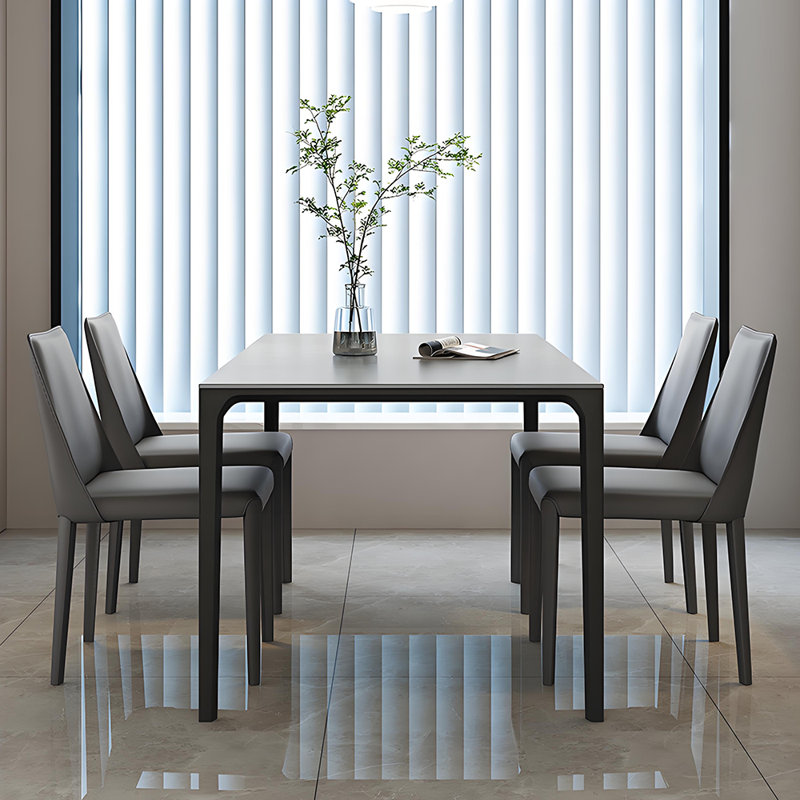 Ensemble de salle à manger rectangulaire en ardoise minimaliste, H 29,50 po x L 70,90 po x l 35,40 po