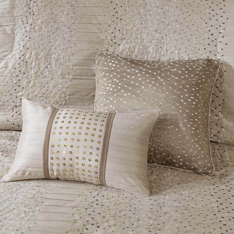 Camelia 8 Piece Embroidered Comforter Set, King Comforter + 7 Additional Pieces