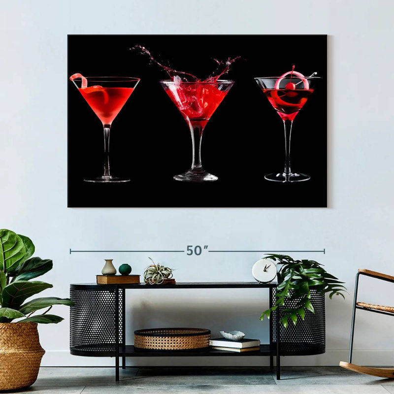 " Maraschino Cherry Cocktail " by SodaPopArt, 34" H x 51" W x 1.25" D