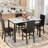 Elegant 5-Piece Faux Marble Dining Table Set-438343054